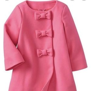 GAP GIRLS Hot Pink BOWTIE Dress COAT Italian Fabric NWT 3 Years